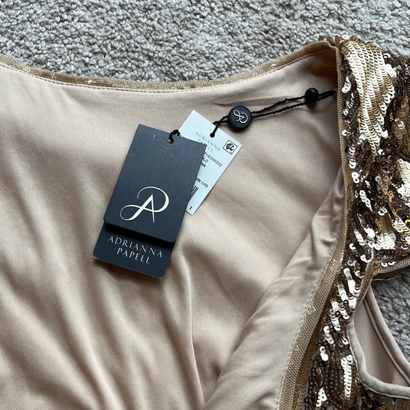 NWTs Gold Dress - Adrianna Papell - Picture 11 of 11